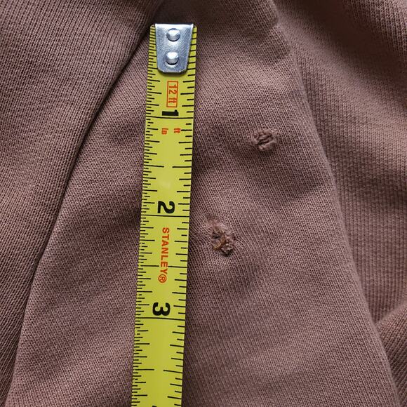 Frank & Eileen Belfast Sweatshirt Trench Coat Camel Triple Fleece Large FLAW - Picture 12 of 14